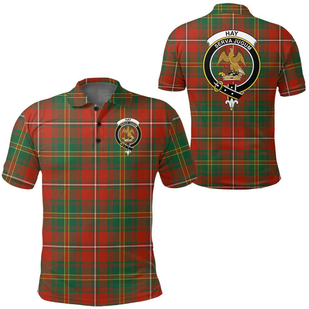 Clothing - Hay Ancient Clan Tartan Crest Polo Shirt A7 Clothing - Hay Ancient Clan Tartan Crest Polo Shirt A7