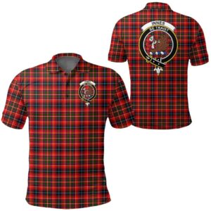 Clothing - Innes Modern Clan Tartan Crest Polo Shirt A7
