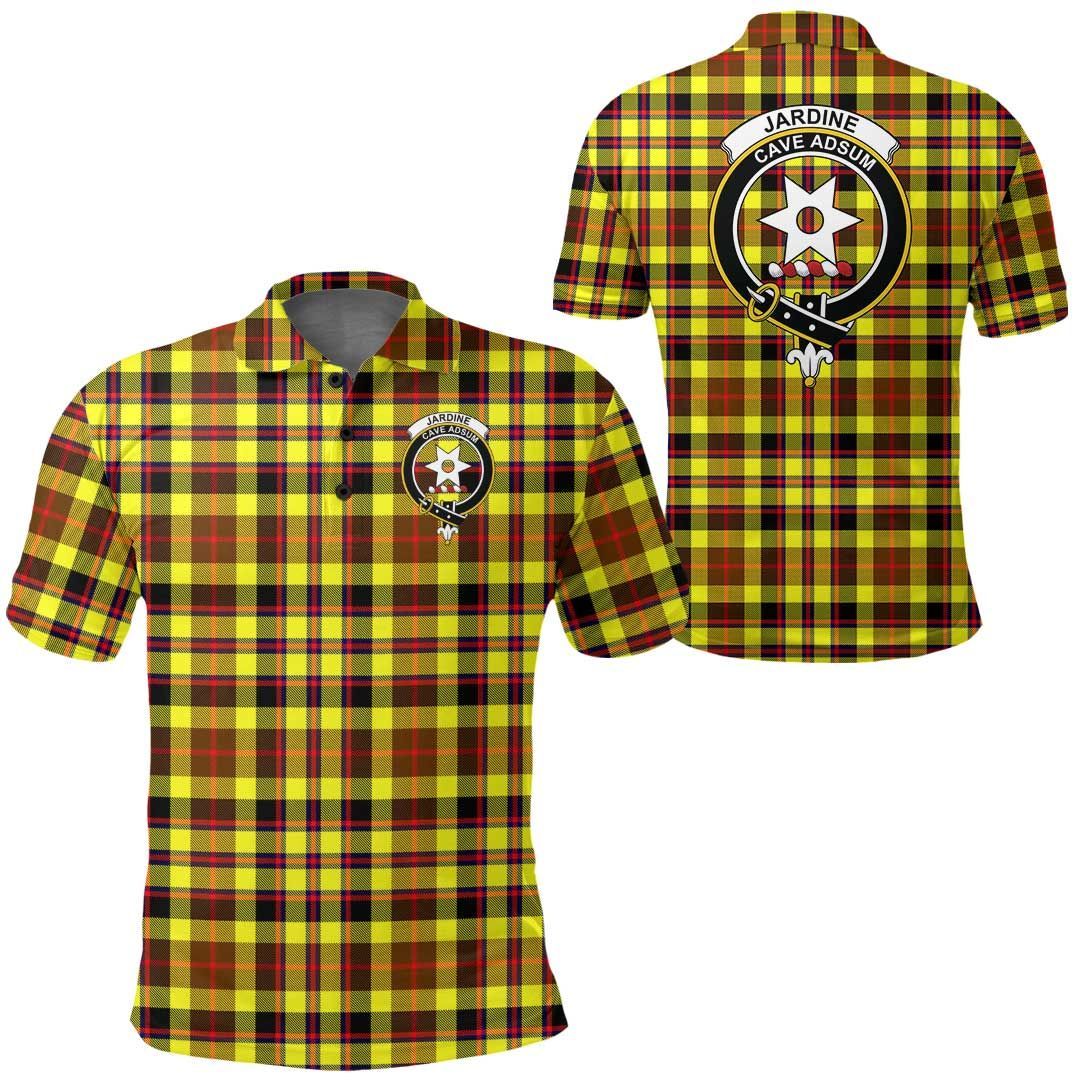 Clothing - Jardine Clan Tartan Crest Polo Shirt A7 Clothing - Jardine Clan Tartan Crest Polo Shirt A7