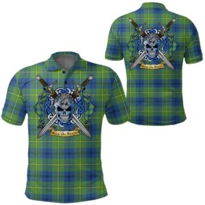 Clothing - Johnston Ancient Tartan Polo Shirt Celtic Scottish Warrior - Golf Shirt A7