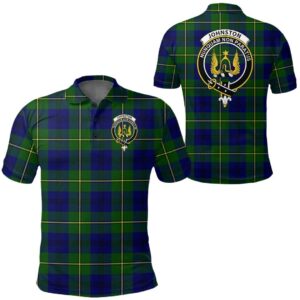 Clothing - Johnston Modern Clan Tartan Crest Polo Shirt A7