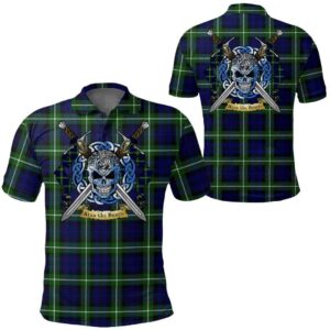 Clothing - Lamont Modern Tartan Polo Shirt Celtic Scottish Warrior - Golf Shirt A7