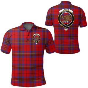 Clothing - Leslie Modern Clan Tartan Crest Polo Shirt A7