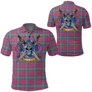 Clothing - Lindsay Ancient Tartan Polo Shirt Celtic Scottish Warrior - Golf Shirt A7