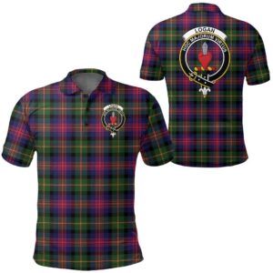 Clothing - Logan Modern Clan Tartan Crest Polo Shirt A7