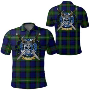 Clothing - MacEwen Modern Tartan Polo Shirt Celtic Scottish Warrior - Golf Shirt A7