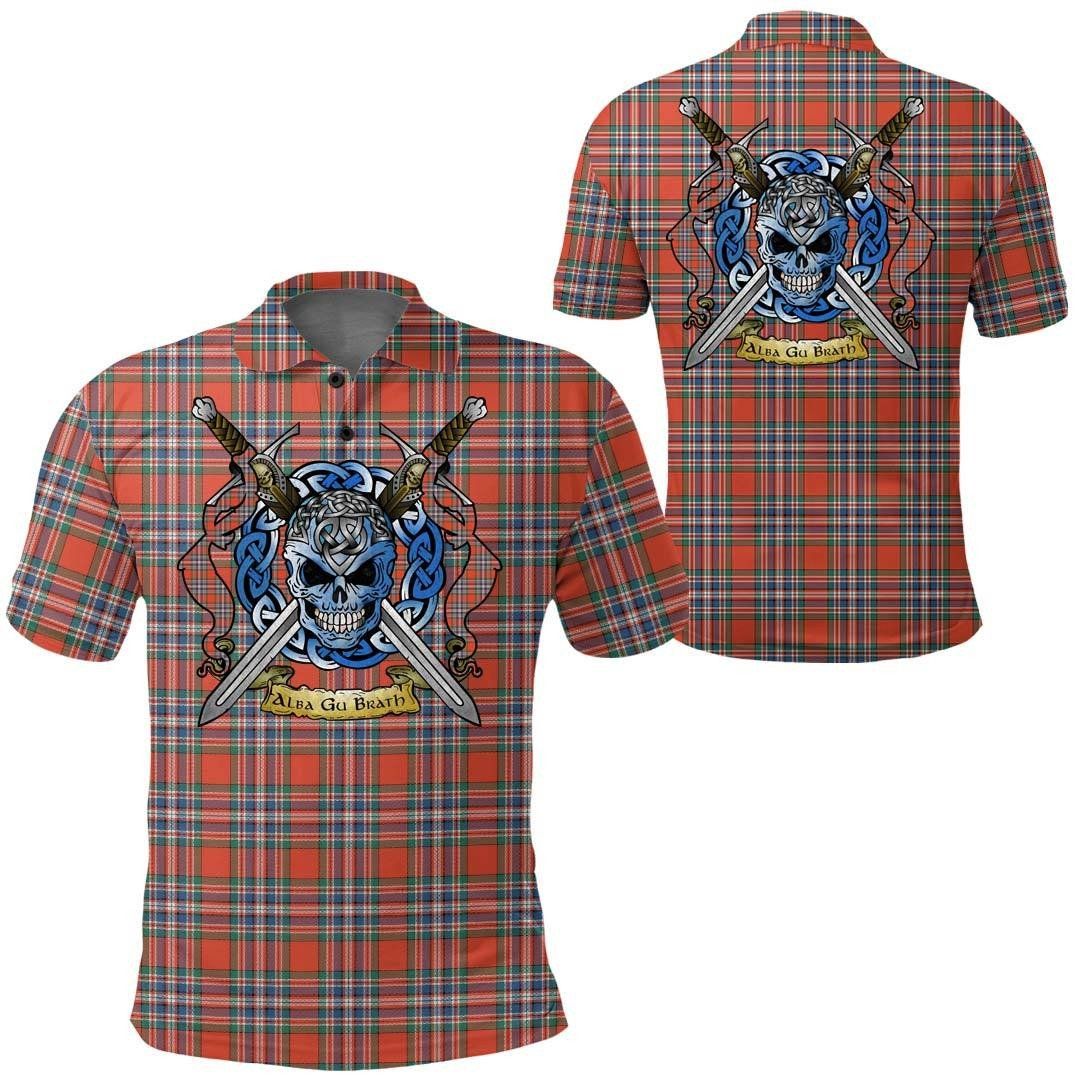 Clothing - MacFarlane Ancient Tartan Polo Shirt Celtic Scottish Warrior - Golf Shirt A7 Clothing - MacFarlane Ancient Tartan Polo Shirt Celtic Scottish Warrior - Golf Shirt A7