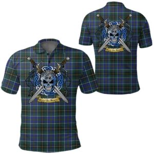 Clothing - MacInnes Modern Tartan Polo Shirt Celtic Scottish Warrior - Golf Shirt A7