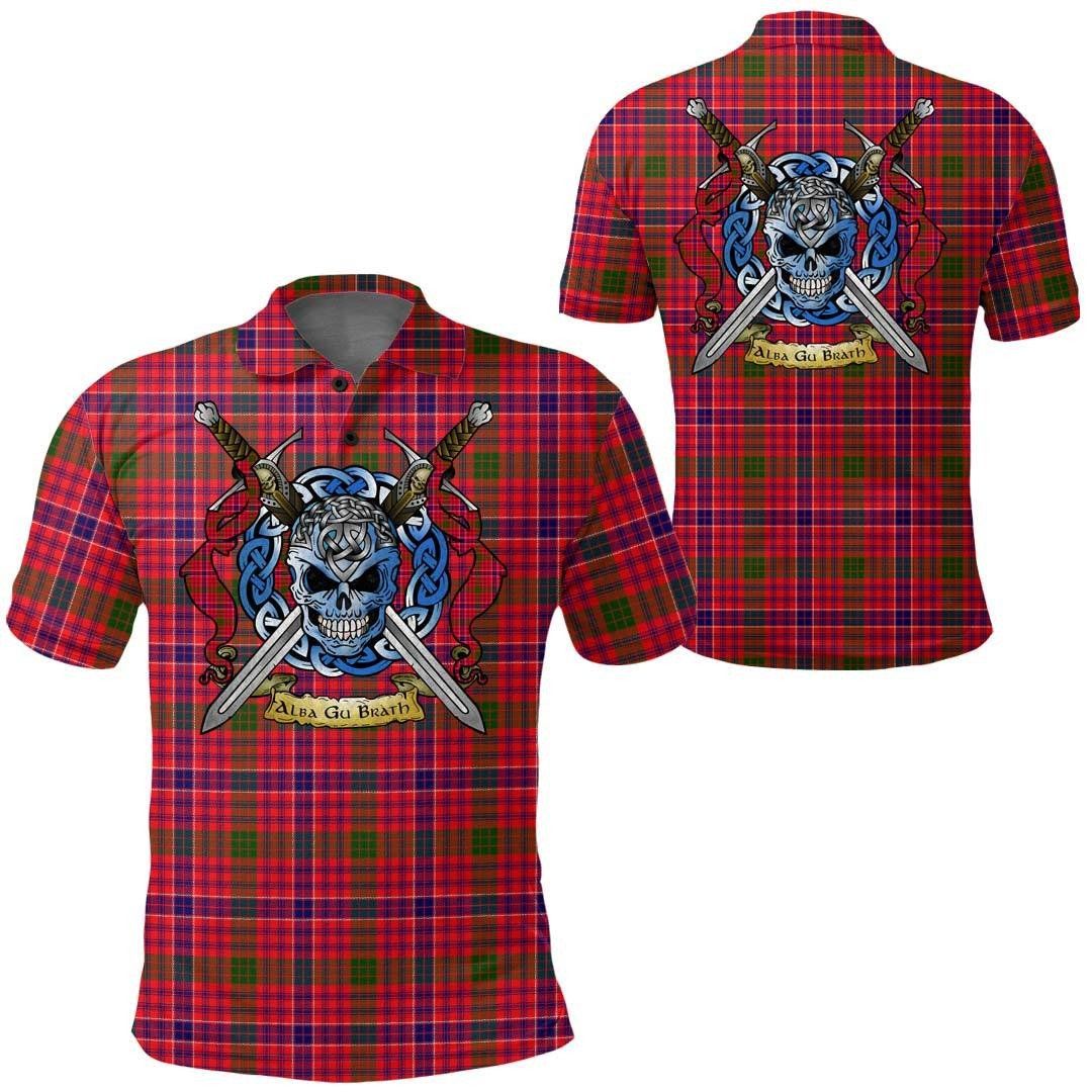 Clothing - MacRae Modern Tartan Polo Shirt Celtic Scottish Warrior - Golf Shirt A7 Clothing - MacRae Modern Tartan Polo Shirt Celtic Scottish Warrior - Golf Shirt A7