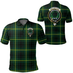 Clothing - Macarthur Modern Clan Tartan Crest Polo Shirt A7