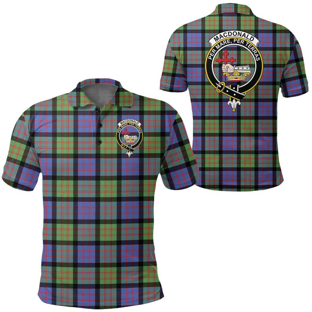 Clothing - Macdonald Ancient Clan Tartan Crest Polo Shirt A7 Clothing - Macdonald Ancient Clan Tartan Crest Polo Shirt A7