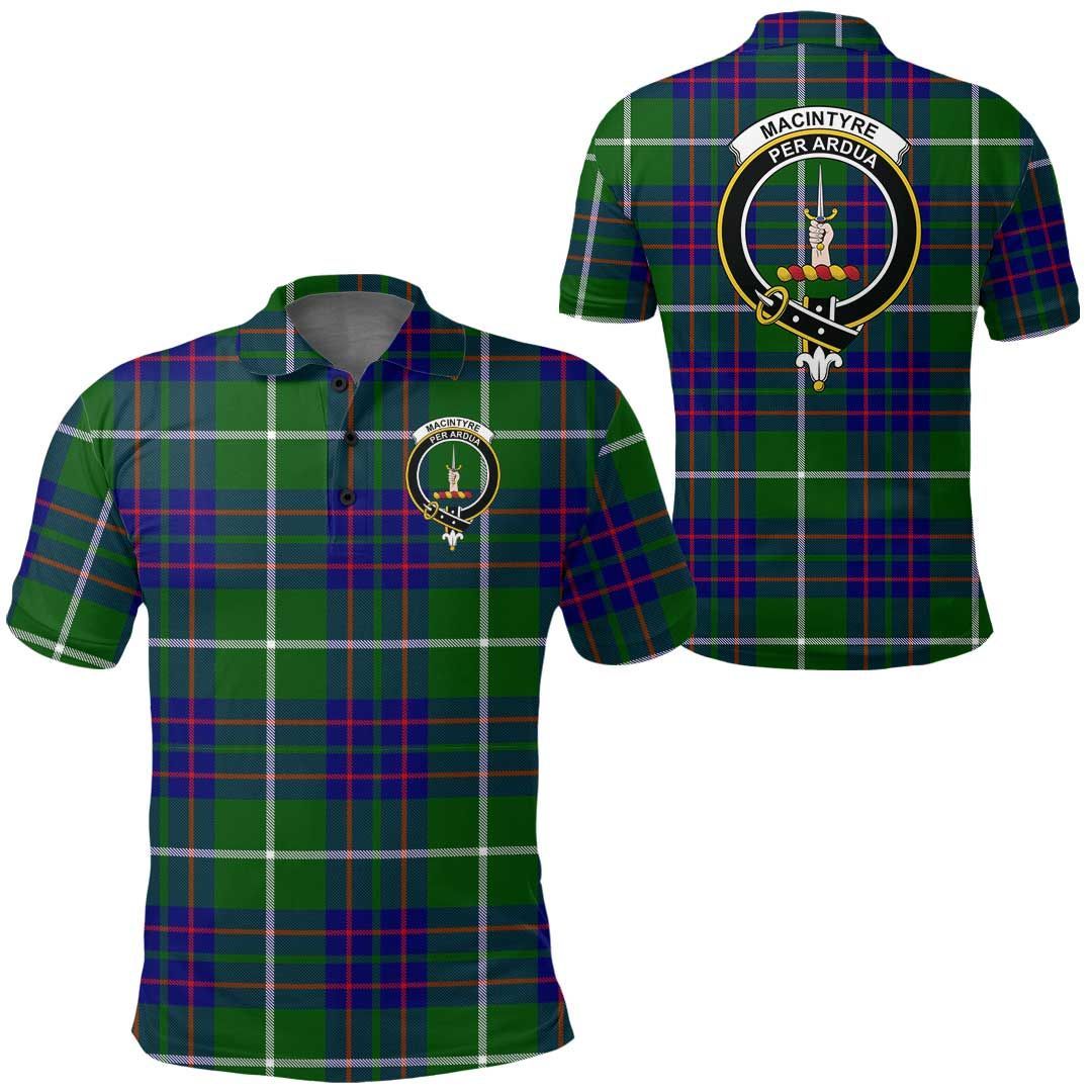 Clothing - Macintyre Hunting Modern Clan Tartan Crest Polo Shirt A7 Clothing - Macintyre Hunting Modern Clan Tartan Crest Polo Shirt A7
