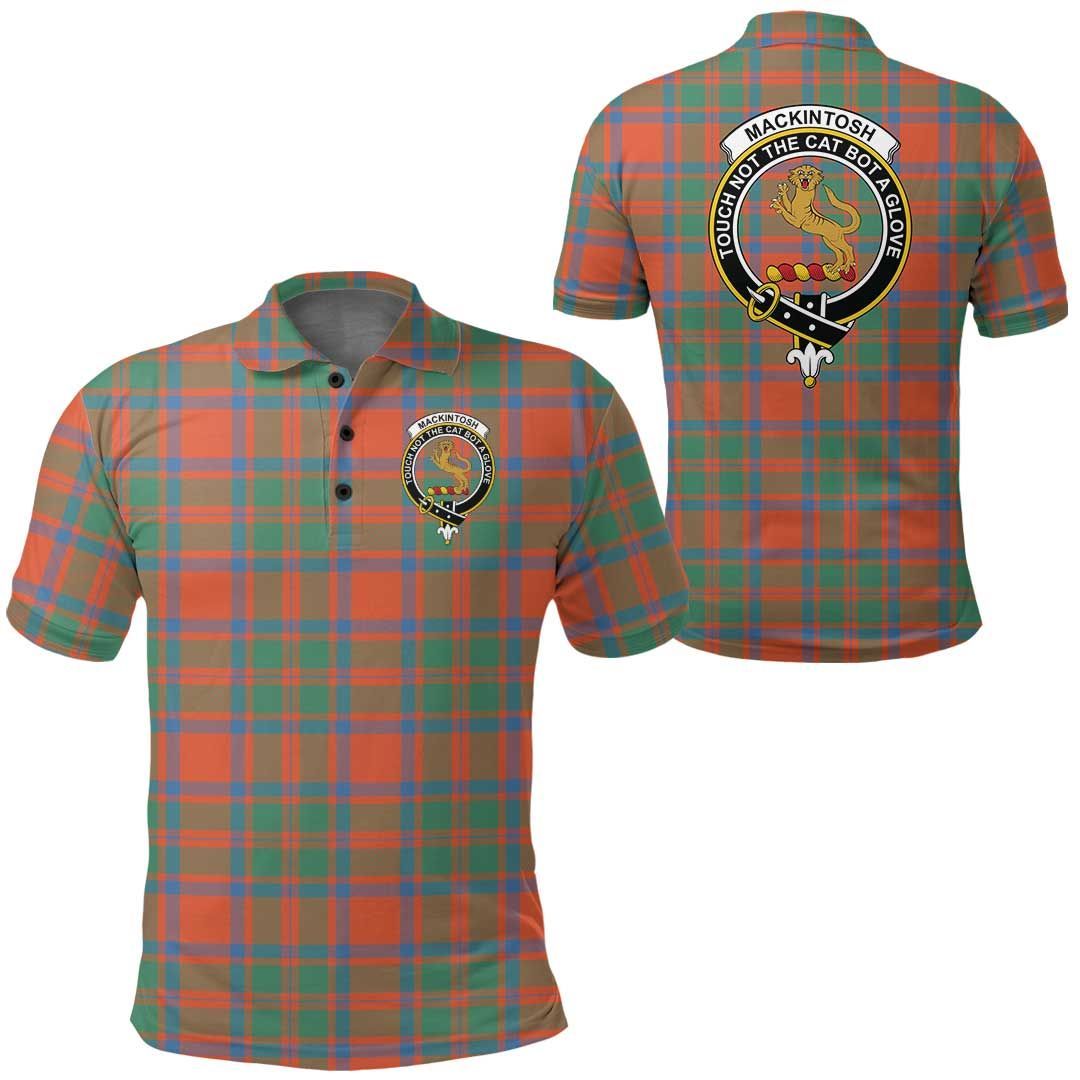 Clothing - Mackintosh Ancient Clan Tartan Crest Polo Shirt A7 Clothing - Mackintosh Ancient Clan Tartan Crest Polo Shirt A7