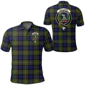 Clothing - Maclaren Modern Clan Tartan Crest Polo Shirt A7