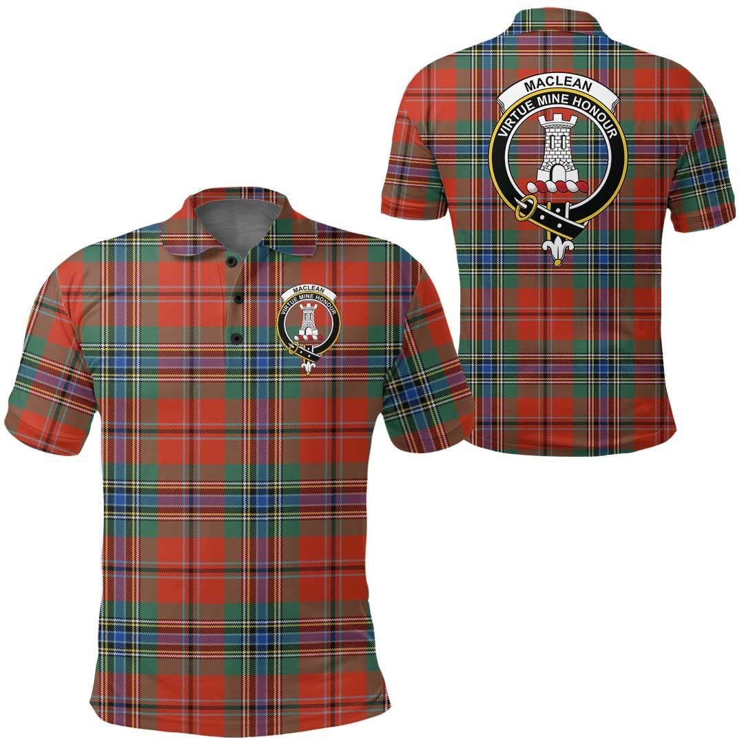Clothing - Maclean Of Duart Ancient Clan Tartan Crest Polo Shirt A7 Clothing - Maclean Of Duart Ancient Clan Tartan Crest Polo Shirt A7
