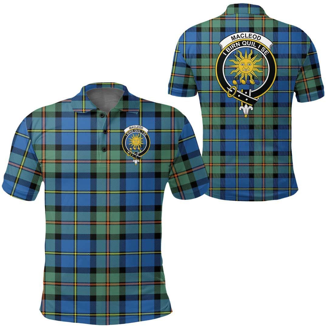 Clothing - Macleod Of Harris Ancient Clan Tartan Crest Polo Shirt A7 Clothing - Macleod Of Harris Ancient Clan Tartan Crest Polo Shirt A7