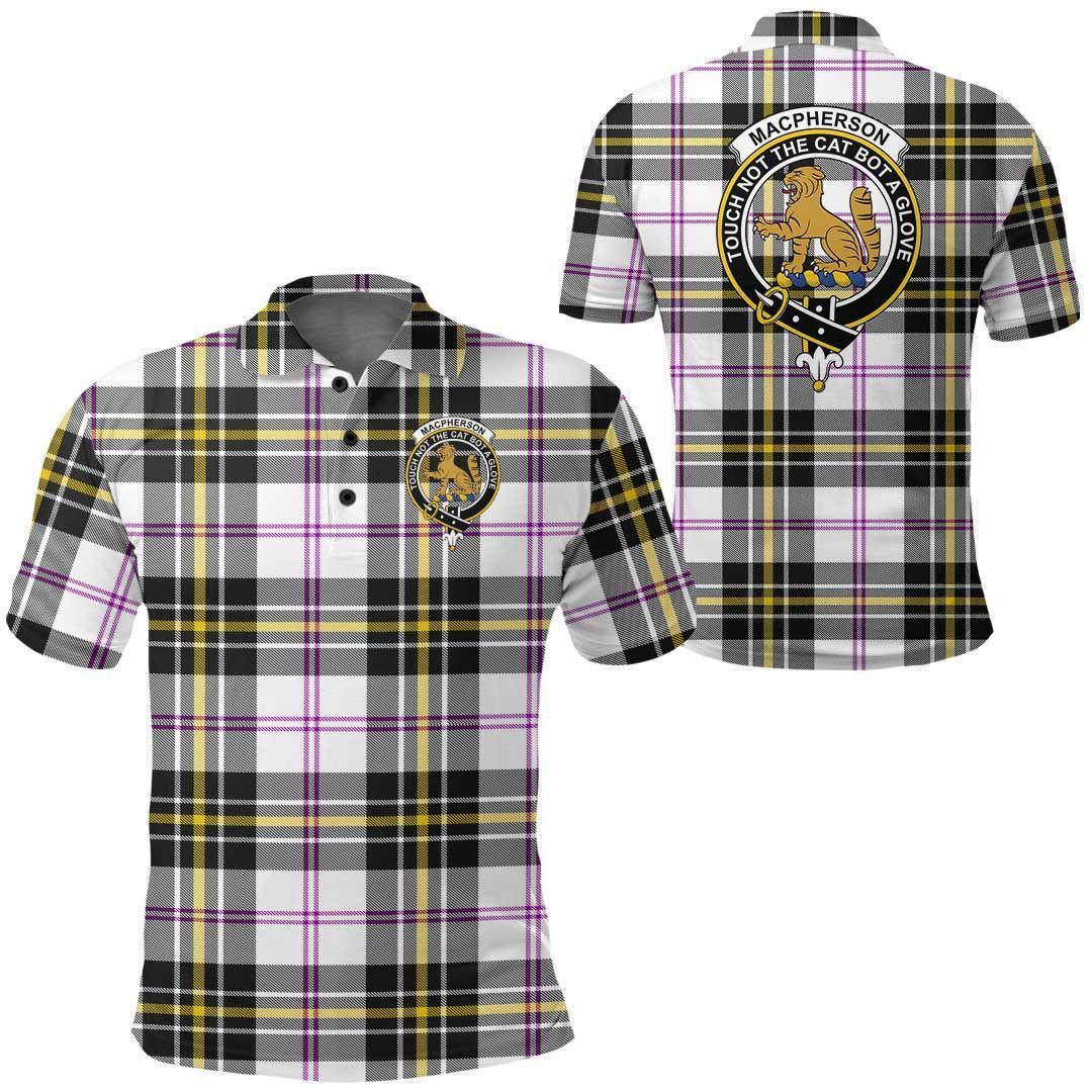 Clothing - Macpherson Dress Modern Clan Tartan Crest Polo Shirt A7 Clothing - Macpherson Dress Modern Clan Tartan Crest Polo Shirt A7
