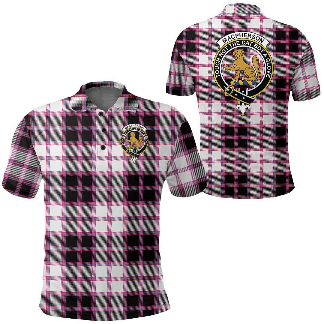 Clothing - Macpherson Hunting Modern Clan Tartan Crest Polo Shirt A7 Clothing - Macpherson Hunting Modern Clan Tartan Crest Polo Shirt A7
