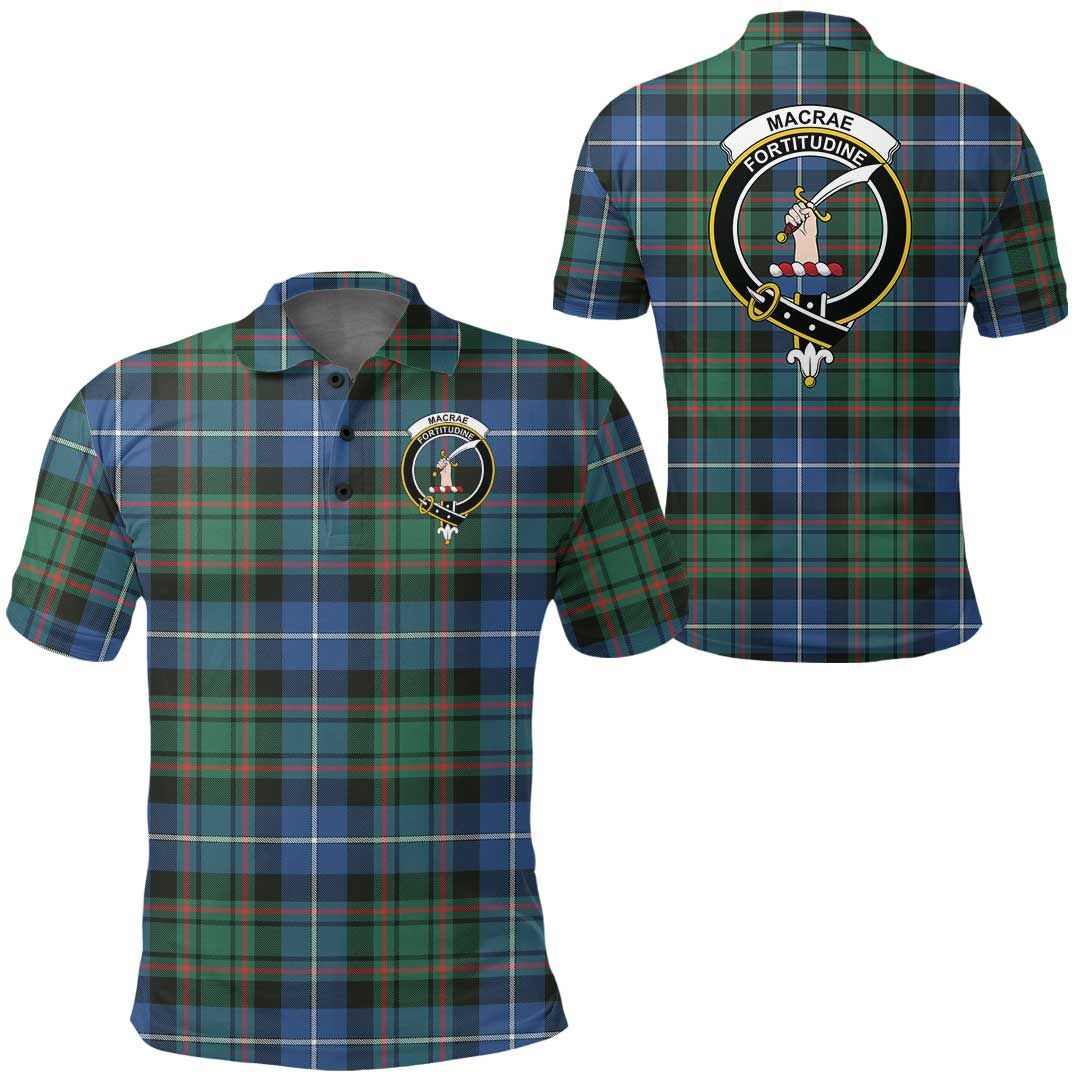 Clothing - Macrae Hunting Ancient Clan Tartan Crest Polo Shirt A7 Clothing - Macrae Hunting Ancient Clan Tartan Crest Polo Shirt A7