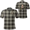 Clothing - Menzies Black & White Ancient Clan Tartan Crest Polo Shirt A7
