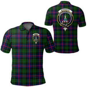Clothing - Morrison Modern Clan Tartan Crest Polo Shirt A7
