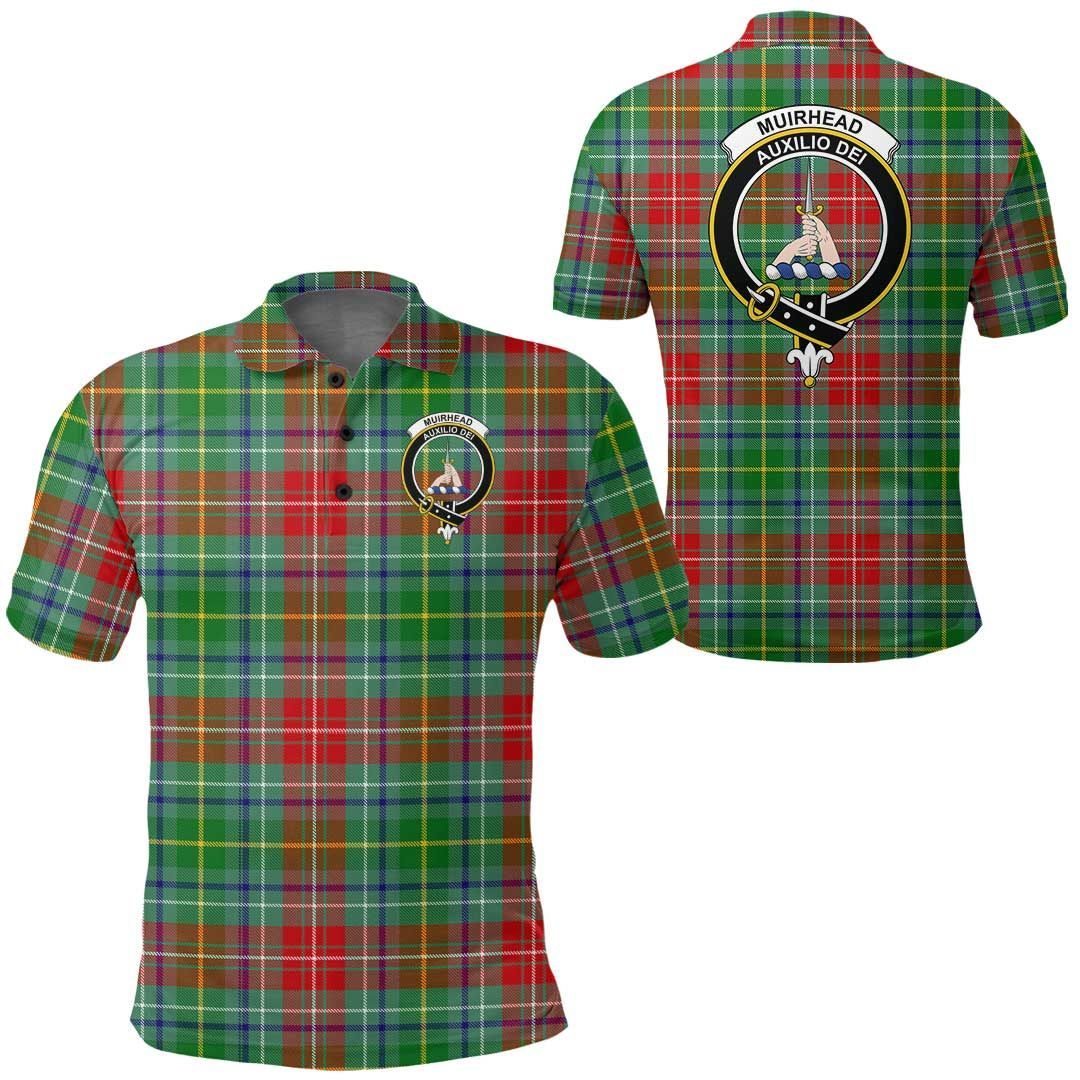 Clothing - Muirhead Clan Tartan Crest Polo Shirt A7 Clothing - Muirhead Clan Tartan Crest Polo Shirt A7