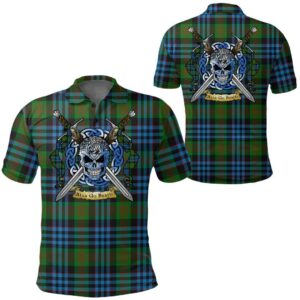 Clothing - Newlands of Lauriston Tartan Polo Shirt Celtic Scottish Warrior - Golf Shirt A7
