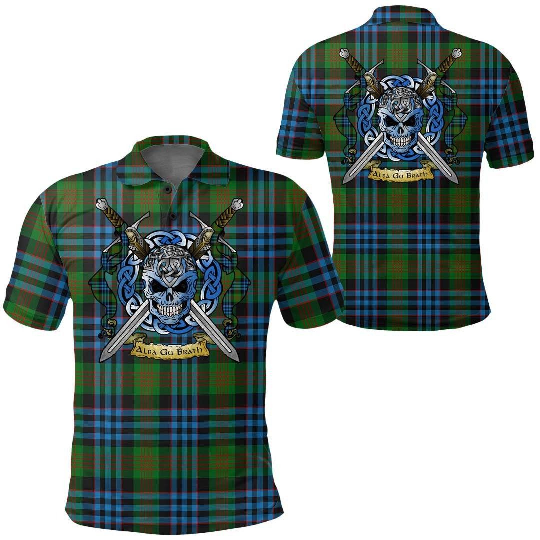 Clothing - Newlands of Lauriston Tartan Polo Shirt Celtic Scottish Warrior - Golf Shirt A7 Clothing - Newlands of Lauriston Tartan Polo Shirt Celtic Scottish Warrior - Golf Shirt A7