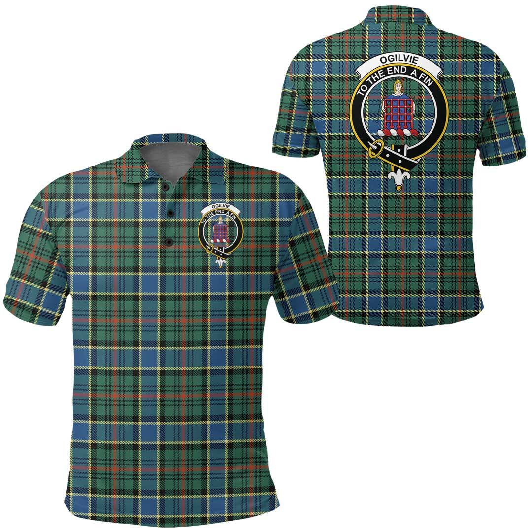 Clothing - Ogilvie Hunting Modern Clan Tartan Crest Polo Shirt A7 Clothing - Ogilvie Hunting Modern Clan Tartan Crest Polo Shirt A7