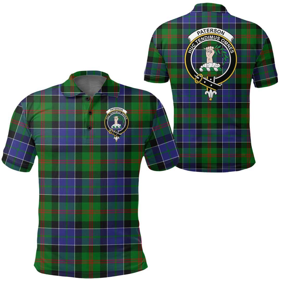 Clothing - Paterson Clan Tartan Crest Polo Shirt A7 Clothing - Paterson Clan Tartan Crest Polo Shirt A7