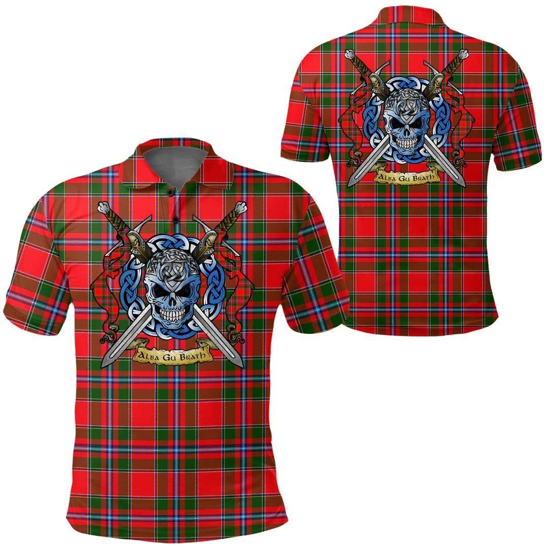 Clothing - Perthshire District Tartan Polo Shirt Celtic Scottish Warrior - Golf Shirt A7 Clothing - Perthshire District Tartan Polo Shirt Celtic Scottish Warrior - Golf Shirt A7