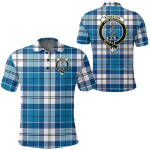 Clothing - Roberton Clan Tartan Crest Polo Shirt A7