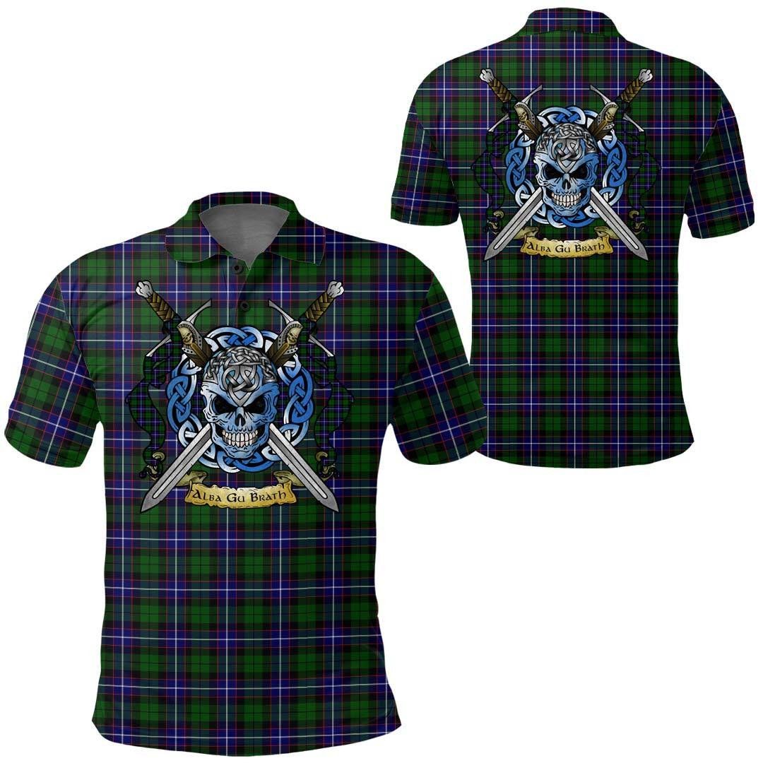 Clothing - Russell Modern Tartan Polo Shirt Celtic Scottish Warrior - Golf Shirt A7 Clothing - Russell Modern Tartan Polo Shirt Celtic Scottish Warrior - Golf Shirt A7