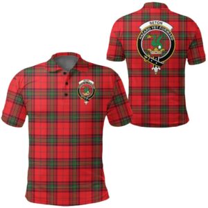 Clothing - Seton Modern Clan Tartan Crest Polo Shirt A7