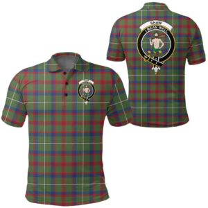 Clothing - Shaw Green Modern Clan Tartan Crest Polo Shirt A7