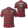 Clothing - Shaw Red Modern Clan Tartan Crest Polo Shirt A7