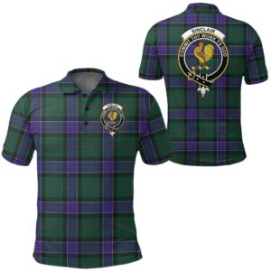 Clothing - Sinclair Hunting Modern Clan Tartan Crest Polo Shirt A7