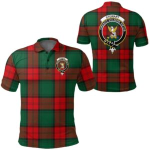 Clothing - Stewart Atholl Modern Clan Tartan Crest Polo Shirt A7