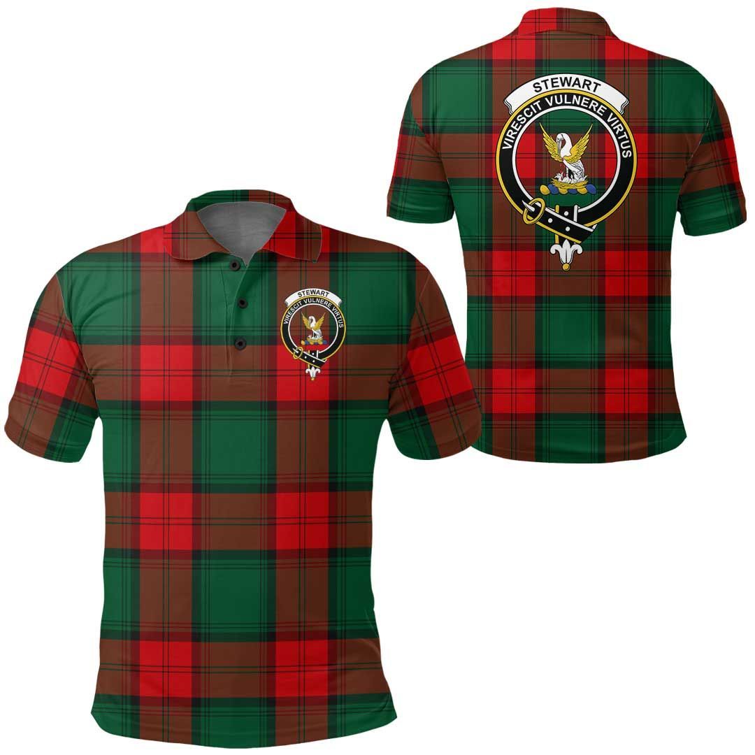 Clothing - Stewart Atholl Modern Clan Tartan Crest Polo Shirt A7 Clothing - Stewart Atholl Modern Clan Tartan Crest Polo Shirt A7