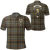 Clothing - Stewart Hunting Weathered Clan Tartan Crest Polo Shirt A7