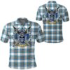 Clothing - Stewart Muted Blue Tartan Polo Shirt Celtic Scottish Warrior - Golf Shirt A7