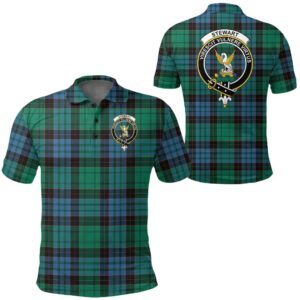 Clothing - Stewart Old Ancient Clan Tartan Crest Polo Shirt A7
