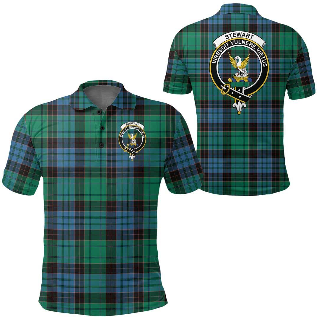 Clothing - Stewart Old Ancient Clan Tartan Crest Polo Shirt A7 Clothing - Stewart Old Ancient Clan Tartan Crest Polo Shirt A7