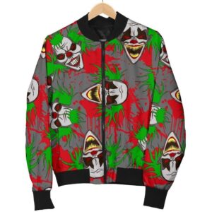 Clown Scary Pattern Print Women Casual Bomber Jacket
