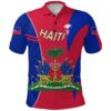 Coat of Arms Haiti Polo Shirt Circle Stripes K13