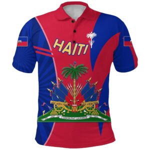 Coat of Arms Haiti Polo Shirt Circle Stripes K13