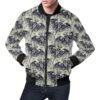 Cobweb Halloween Bat Pattern Print Mens Bomber Jacket