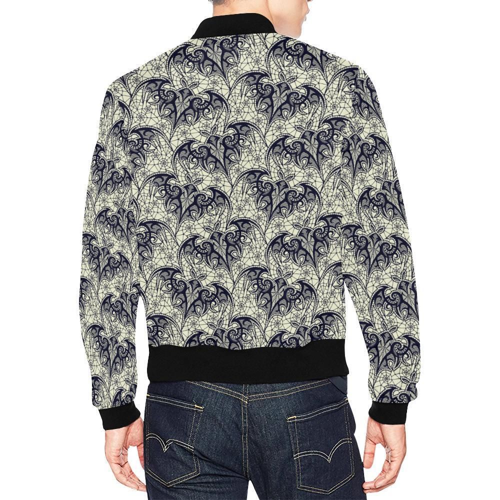Cobweb-Halloween-Bat-Pattern-Print-Mens-Bomber-Jacket-2