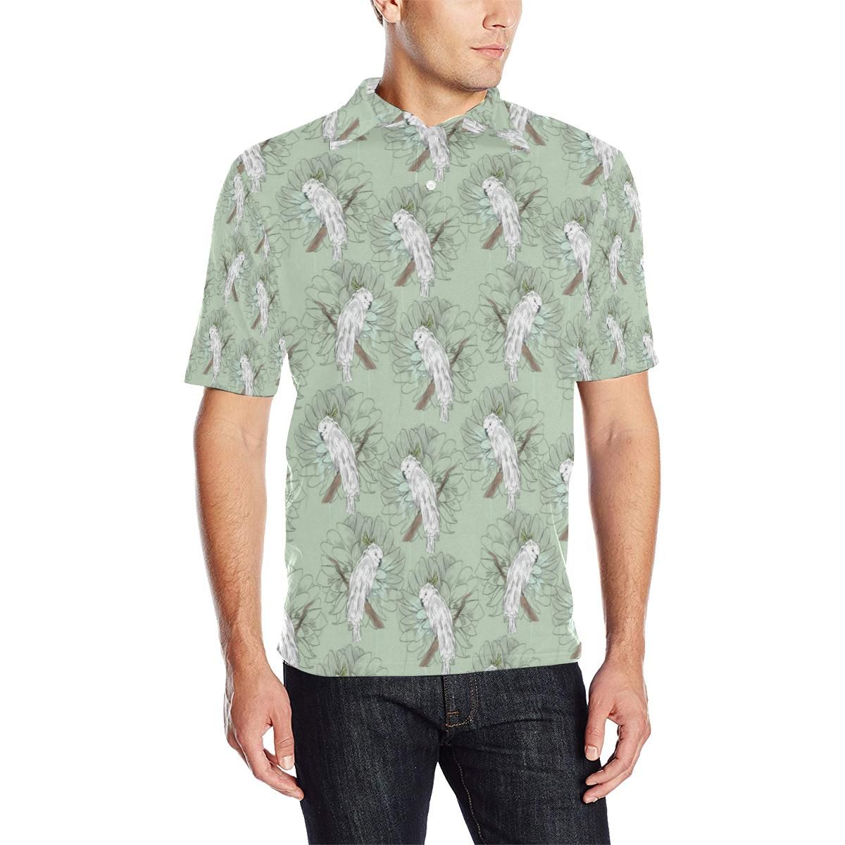 Cockatiel Pattern Print Design 01 Men Polo Shirt Cockatiel Pattern Print Design 01 Men Polo Shirt