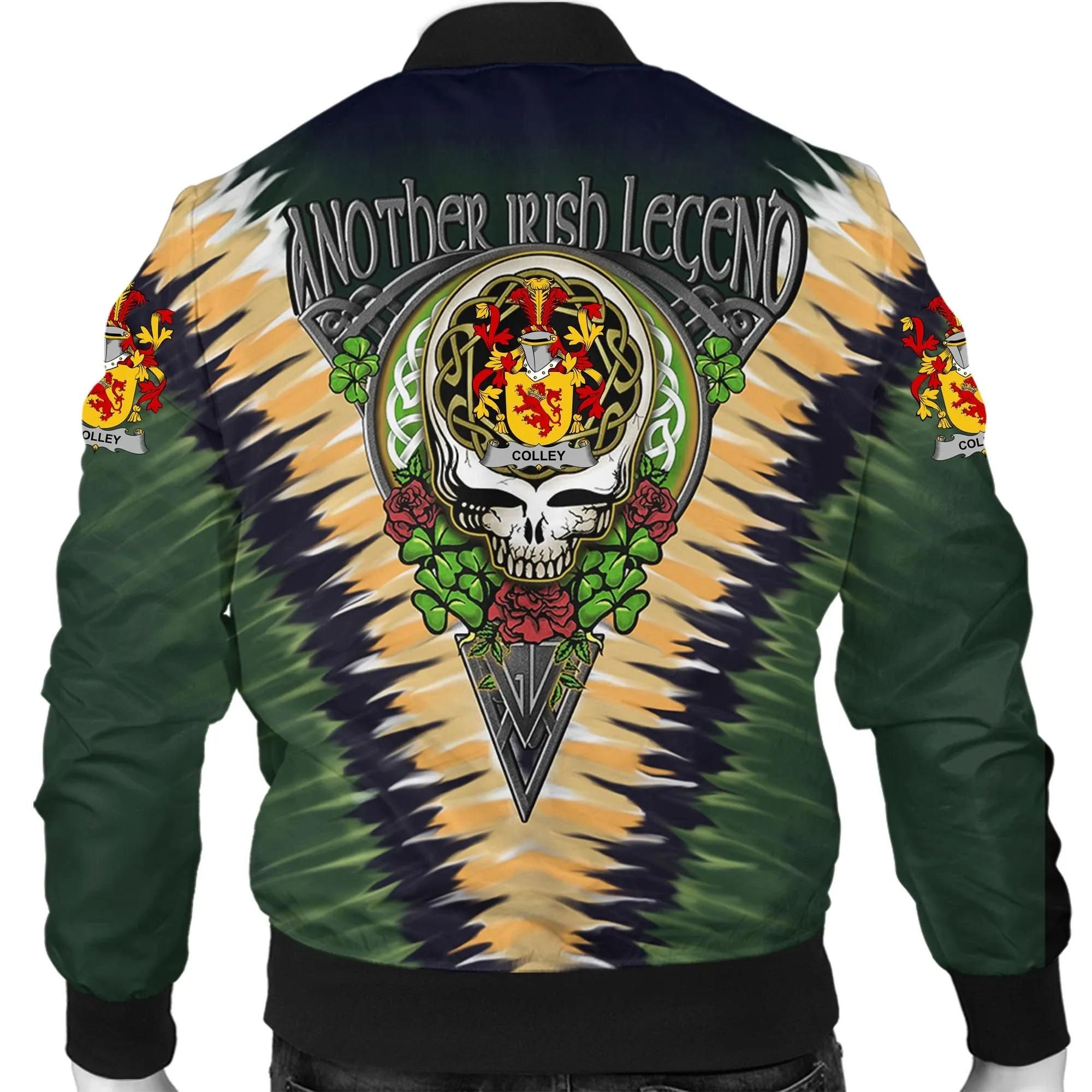 Colley-or-McColley-Ireland-Bomber-Jacket-GD-Irish-Legend-Shamrock-V-Tie-Dye-A7-1
